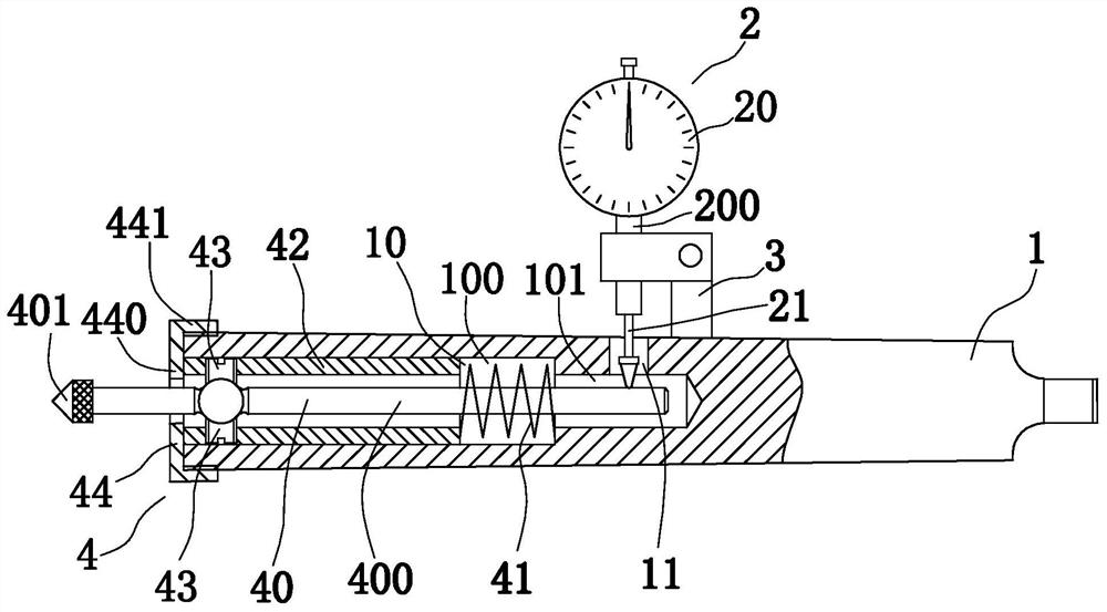 Detection device for lathe workpiece hole