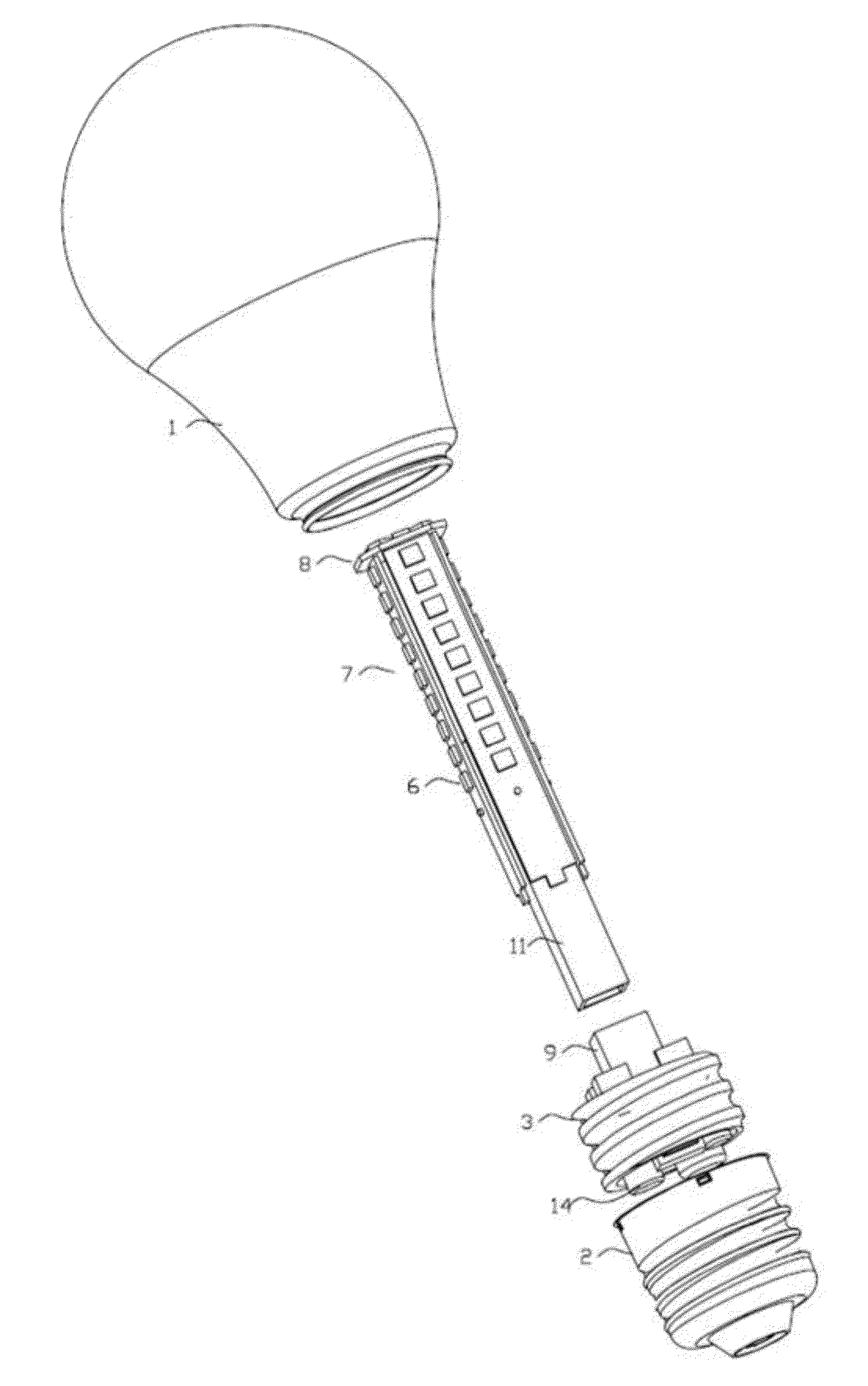 Light-emitting diode (LED) lamp bulb