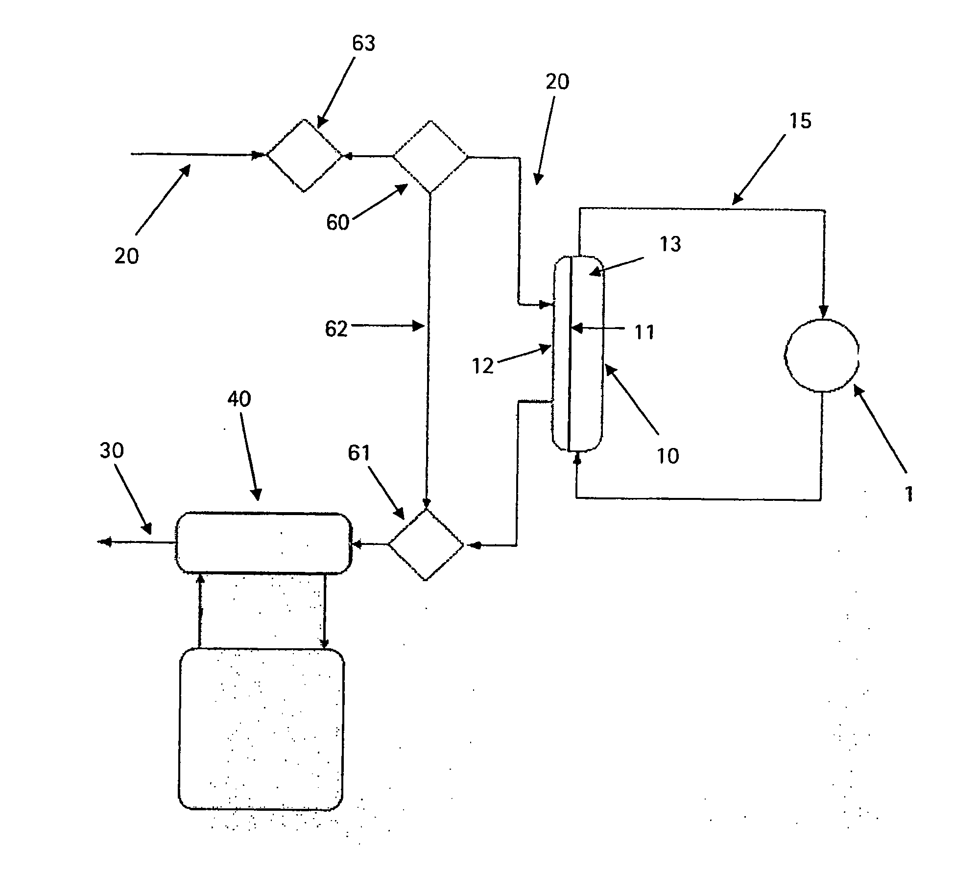 Apparatus for the extracorporeal treatment of blood