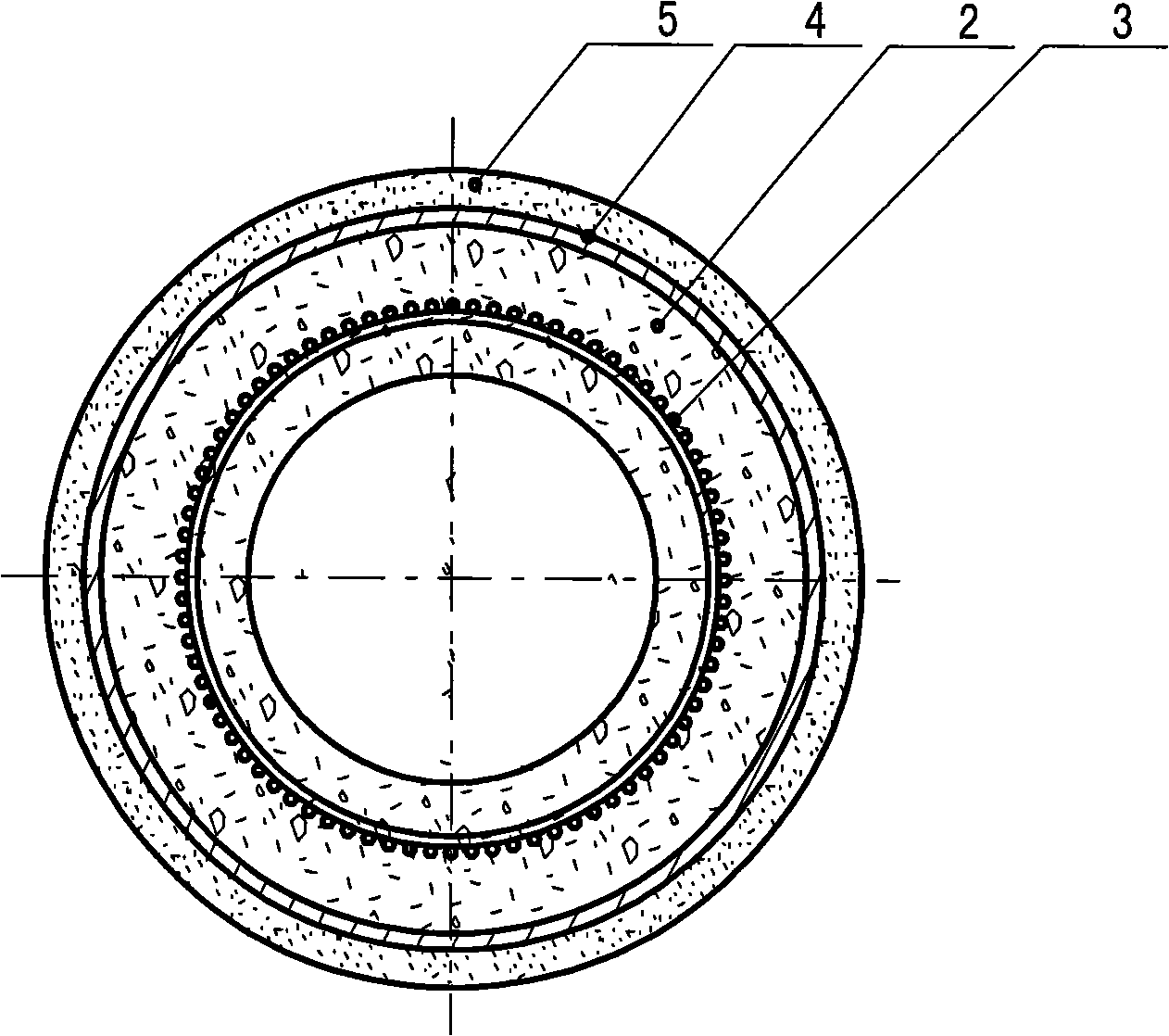 Steel faucet steel wire net slice non-longitudinal rib prestressed concrete pipe