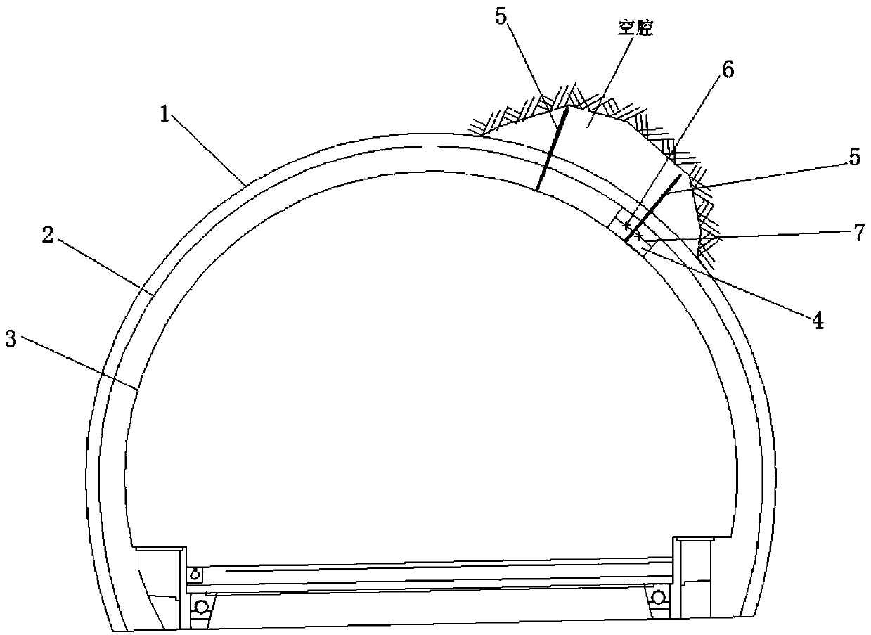 Restoration method for lining cavities of highway tunnels with poorer surrounding rock