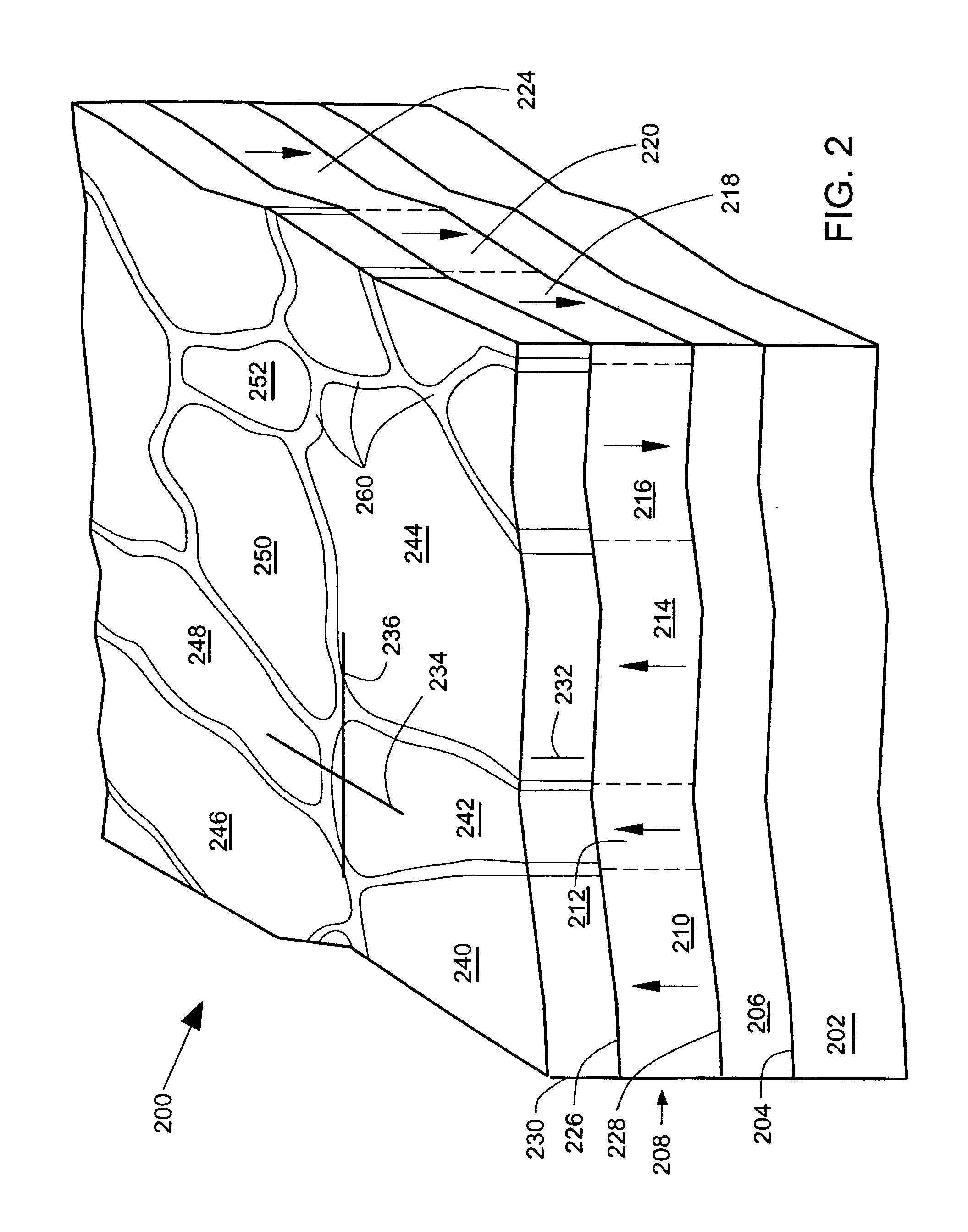 Memory array having a layer with electrical conductivity anisotropy