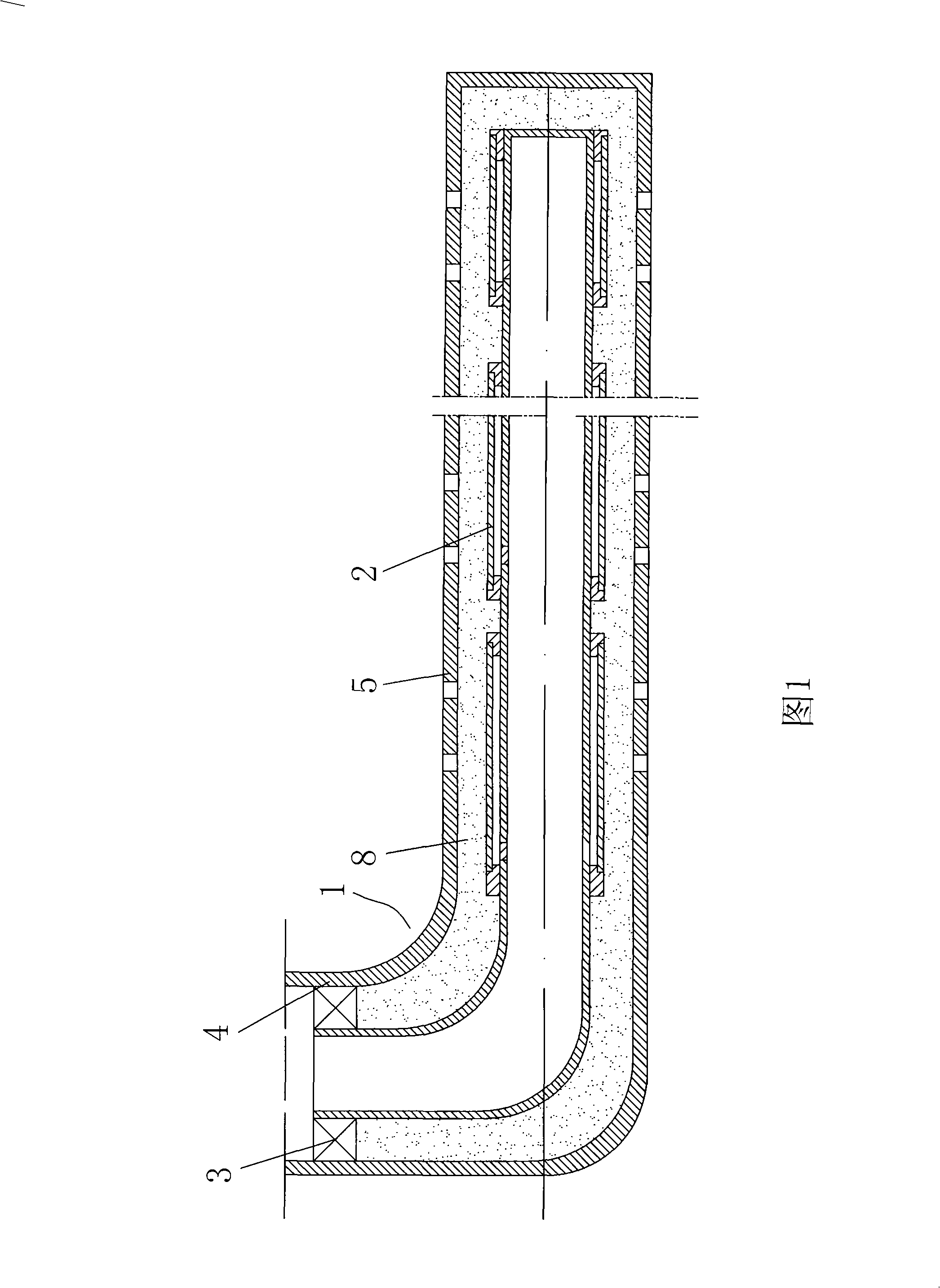 Horizontal production-injection well completion structure possessing flow control function