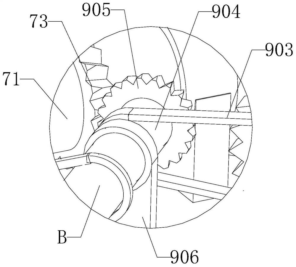 Excess material collecting device for PVC wood grain sheet production and collecting process thereof