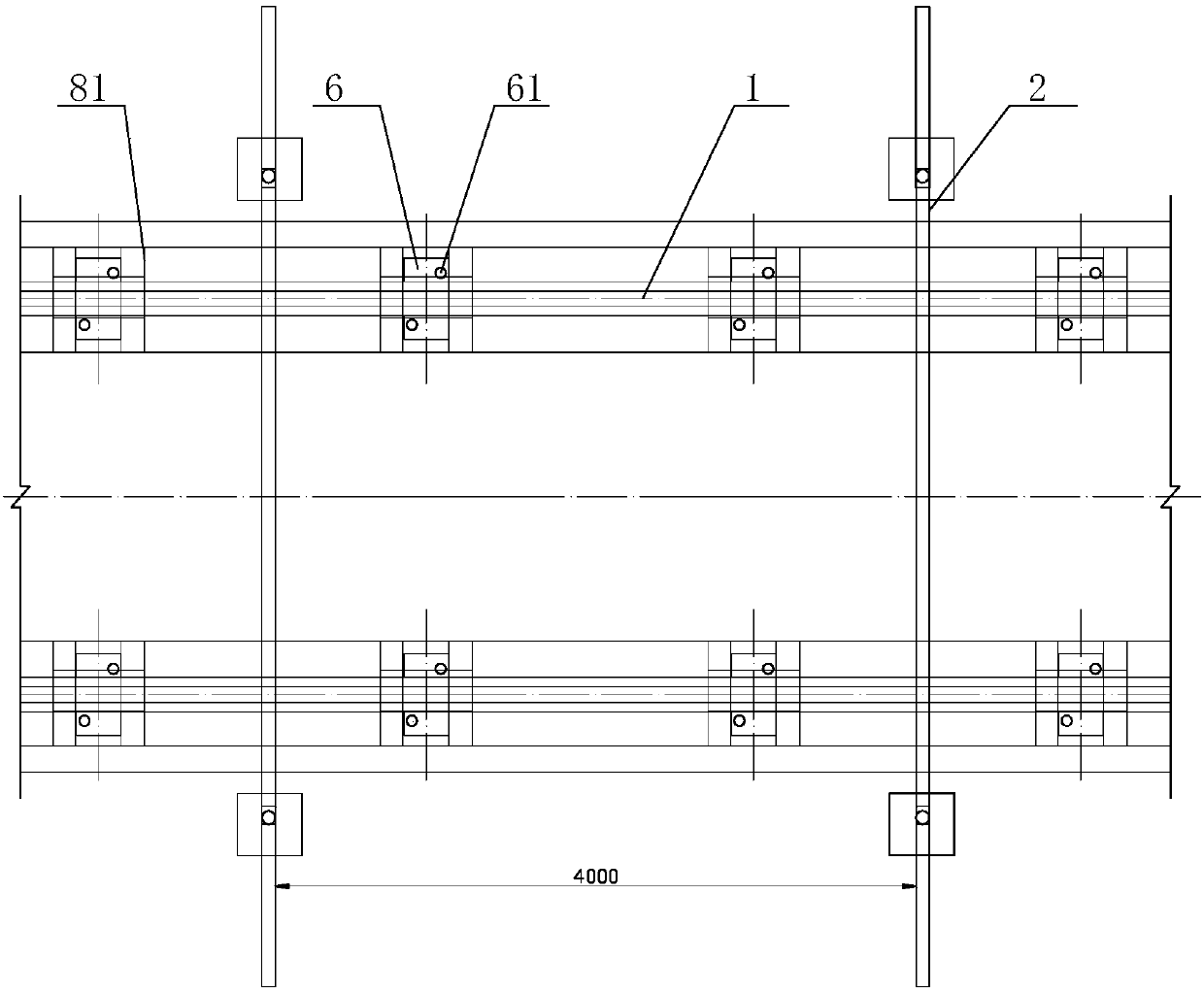 Subway-inspection-pit small stand column and rail integral construction structure and method