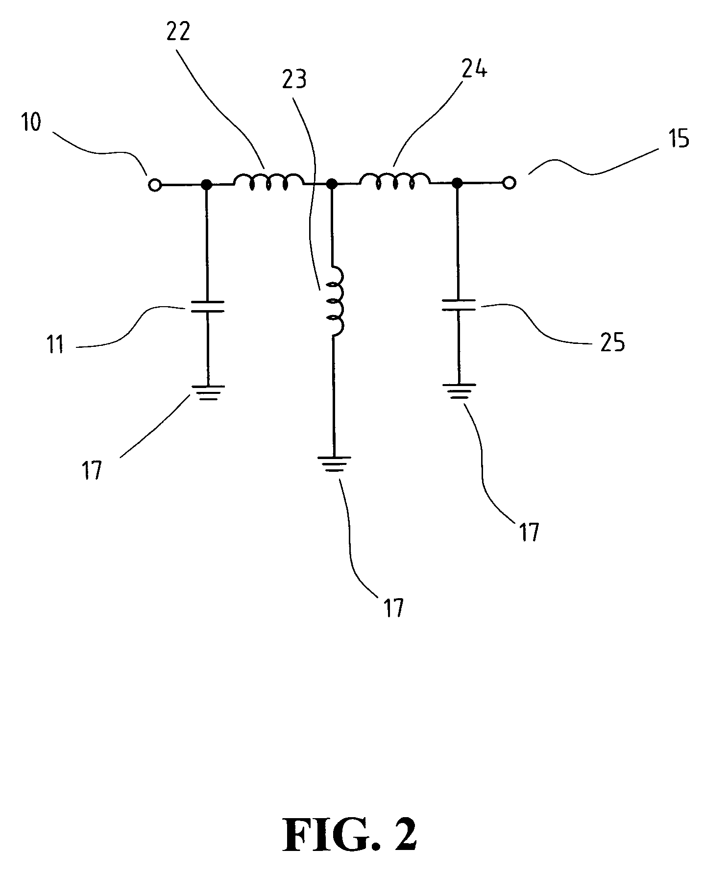 Pi-type band pass filter