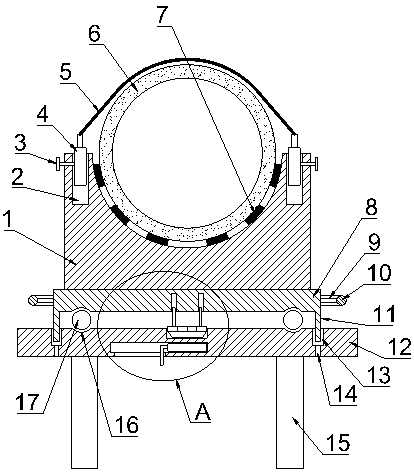 Pipeline buffering support frame capable of being turned and adjusted