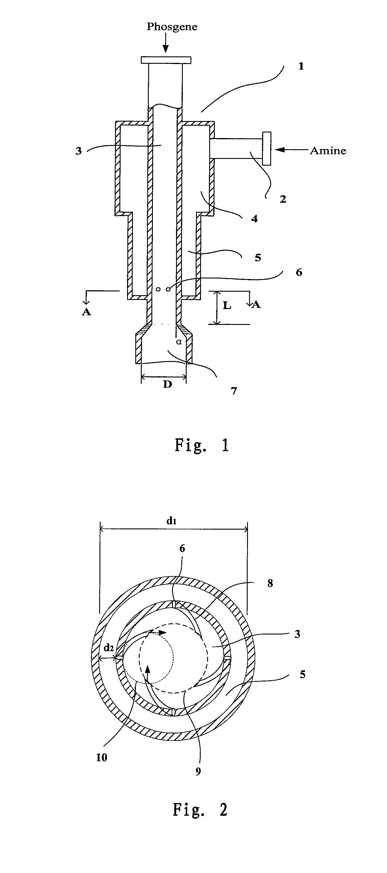 Jet reactor with flow ducts and process for preparing isocyanates using it