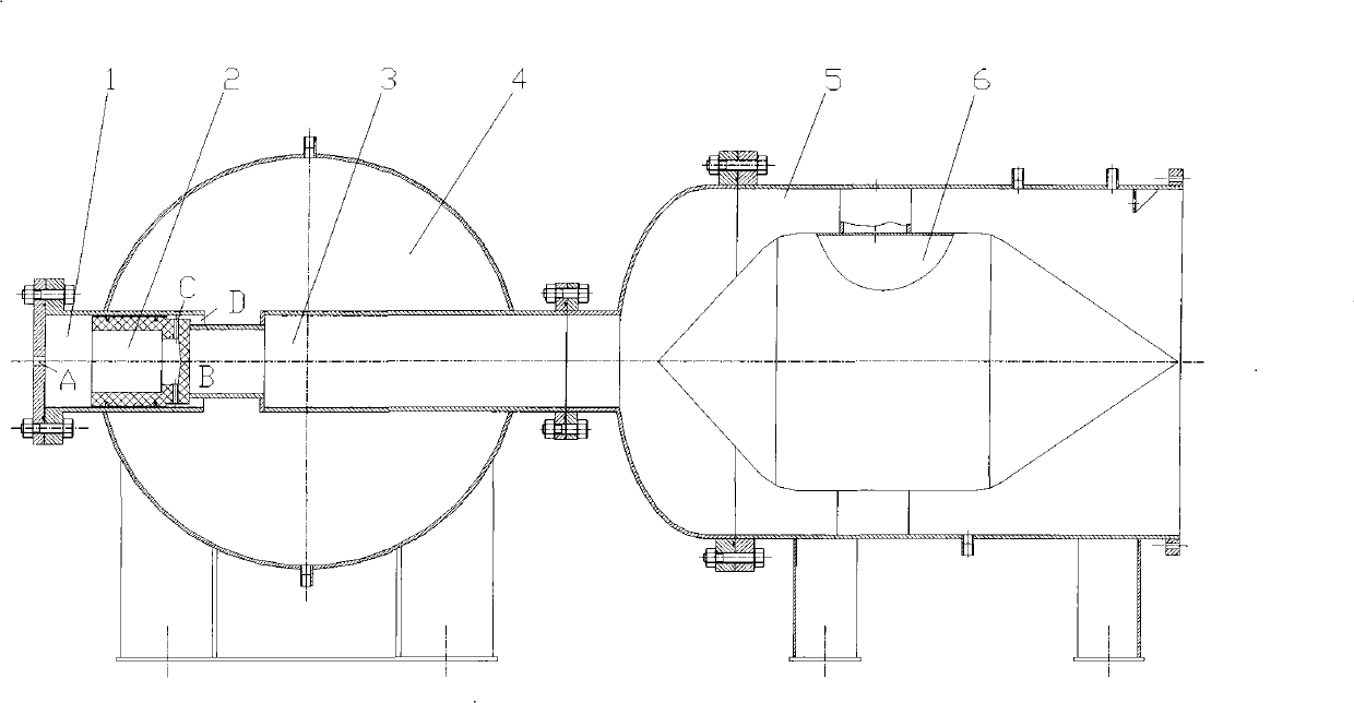 Gas shock testing machine for detecting fragile cover of projectile storage and transportation launching tube