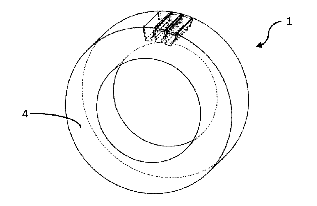 Grinding roller comprising inserts of increased massiveness