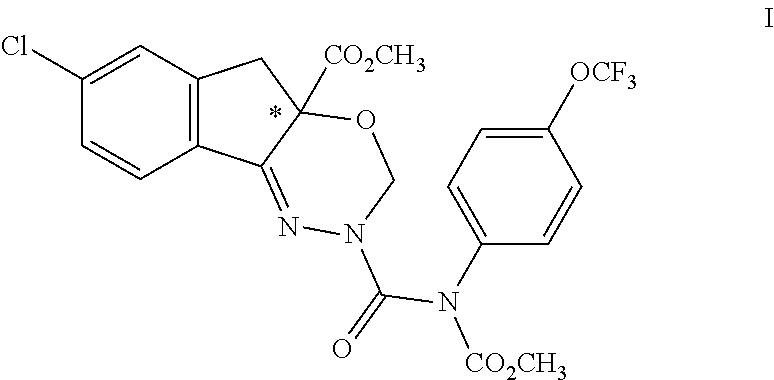 Local topical administration formulations containing indoxacarb