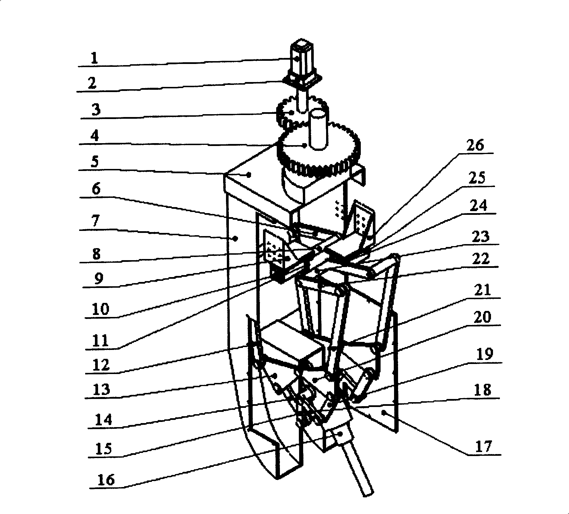 Six-rod whole hinge double-row drive type double pendulum angle milling head