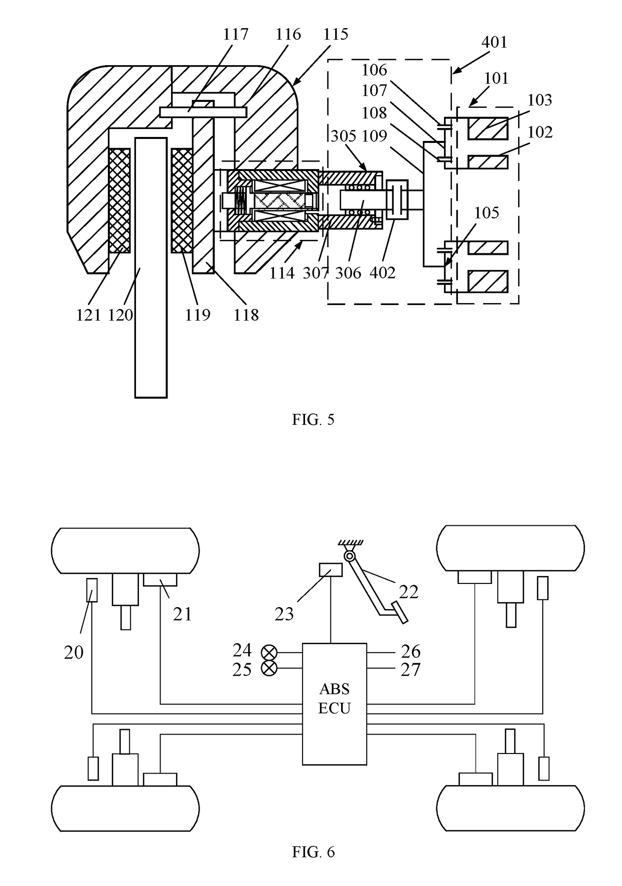 Hybrid brake-by-wire system using a motor-magnetostrictive actuator combination