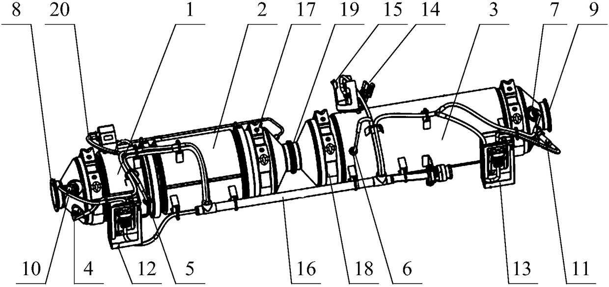 DOC-DPF-SCR assembly device