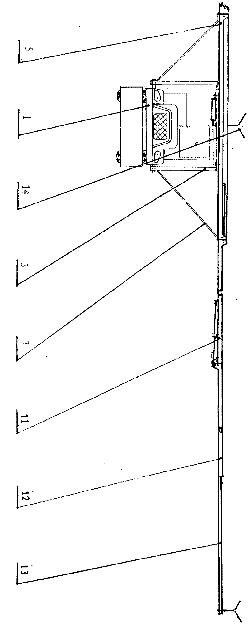 Large-scale self-propelled hydraulic sprinkler of high-speed combine harvesting, planting and managing machine