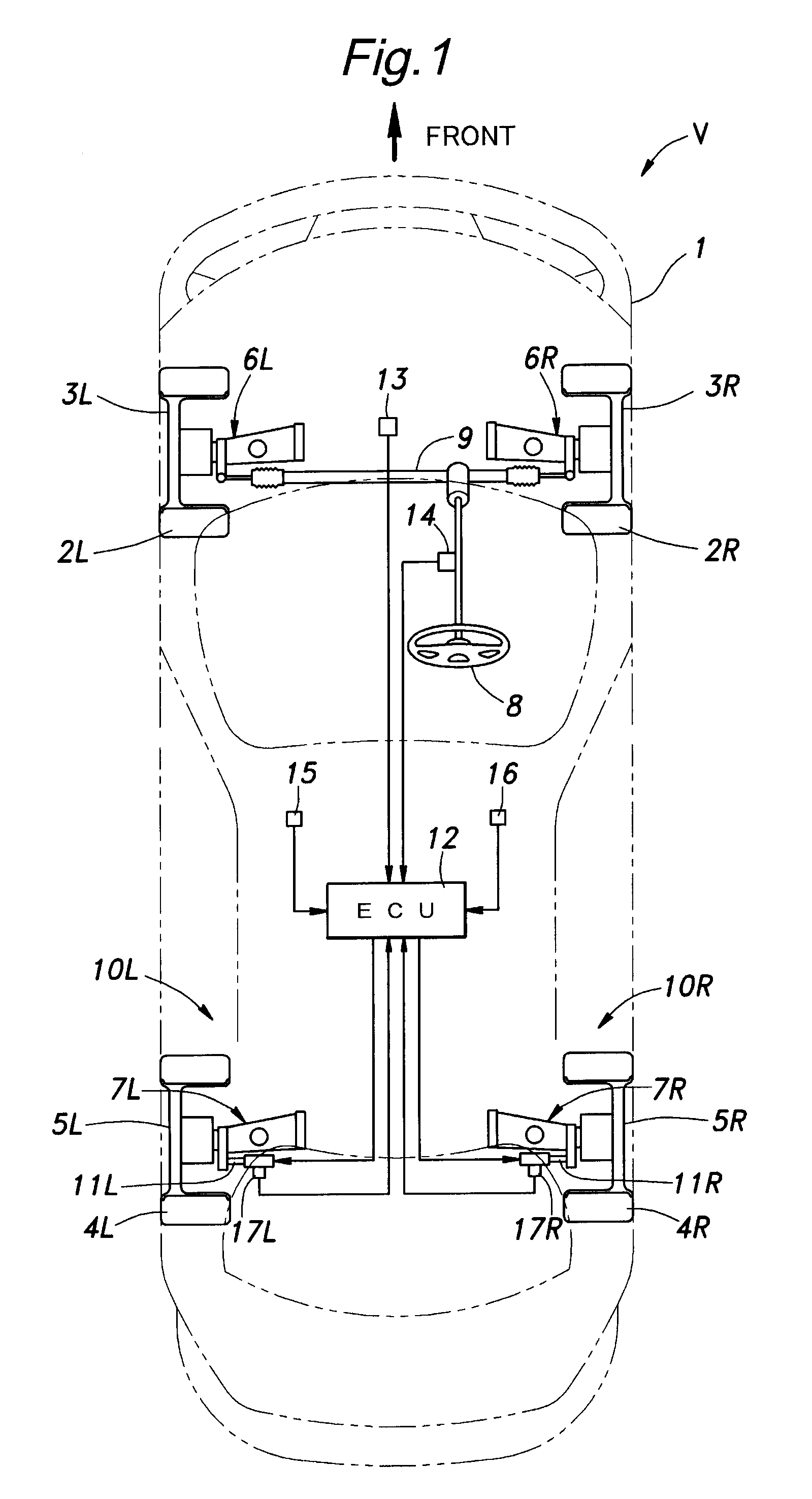 Vehicle with a variable rear toe angle