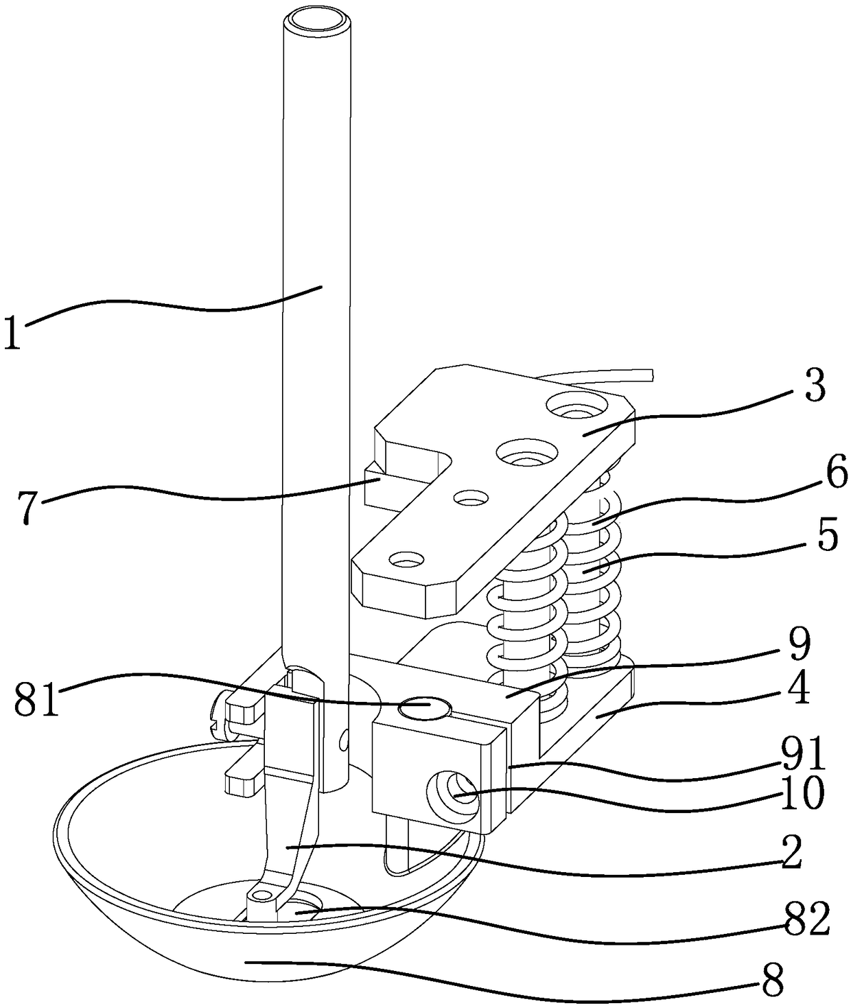 Automatic detecting device of fabric thickness on sewing machine