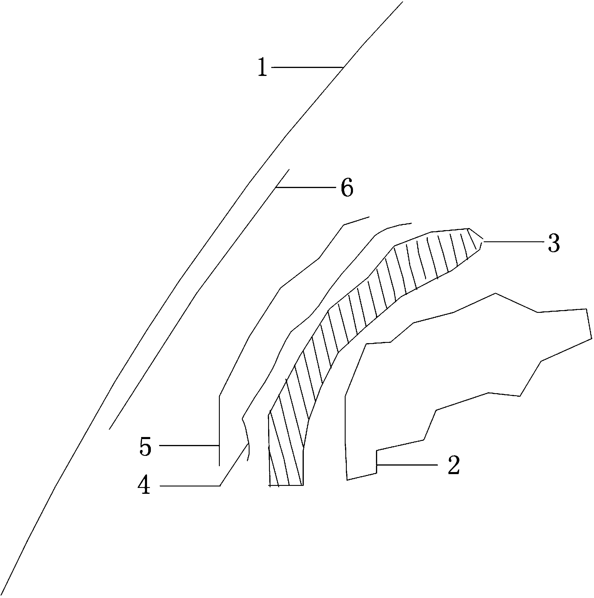 Adjacent existing railway steep mountain loosen control blast construction method