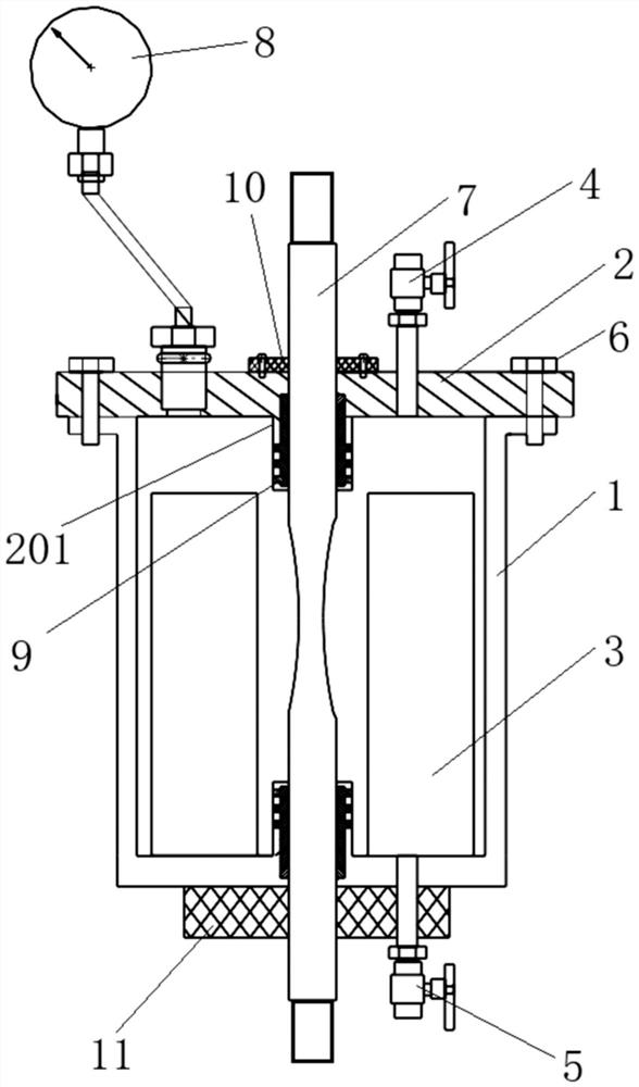 Slow tensile test method of pipeline steel in hydrogen environment