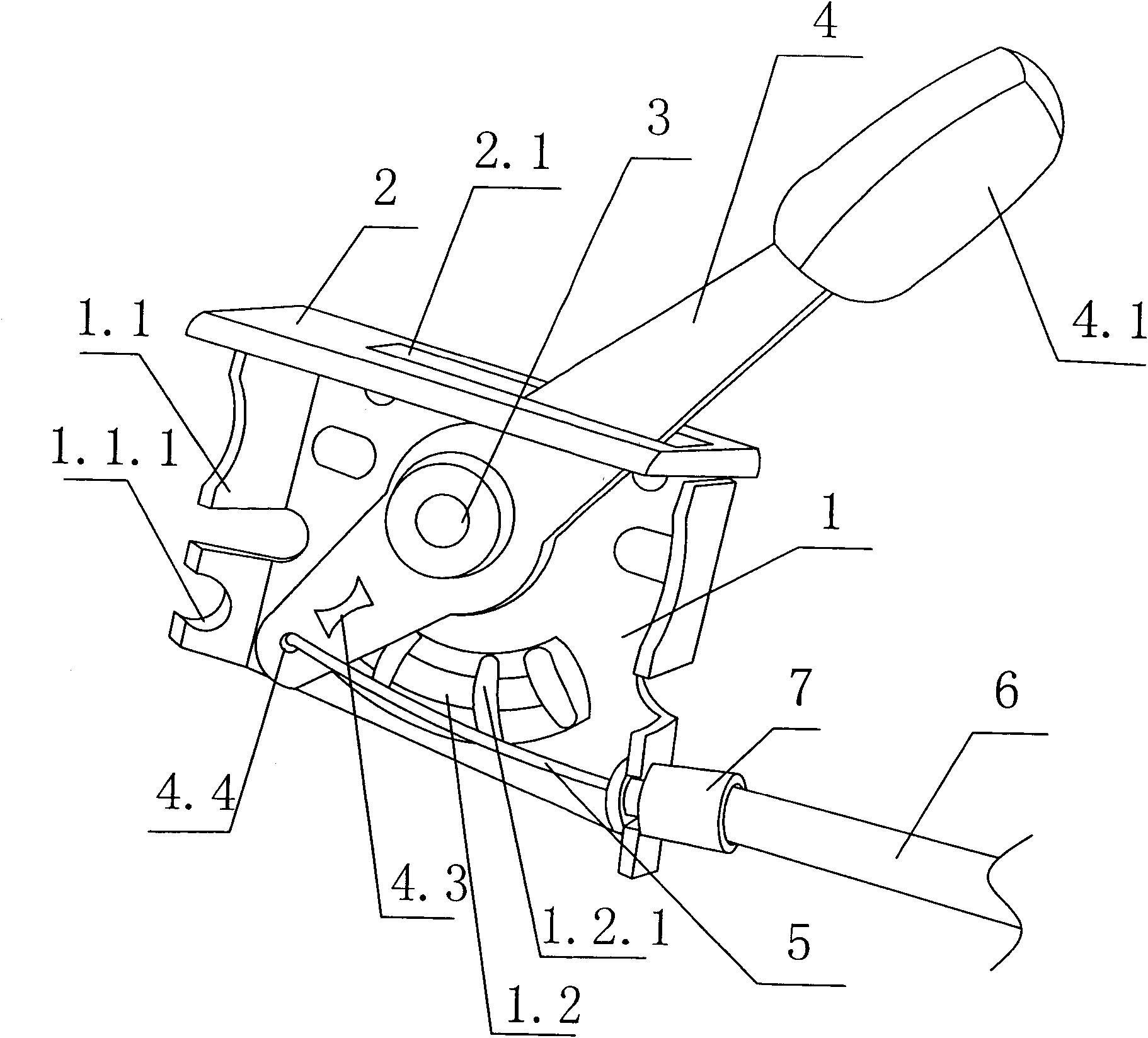 Accelerator control device for grass mower not easy to trip over stop