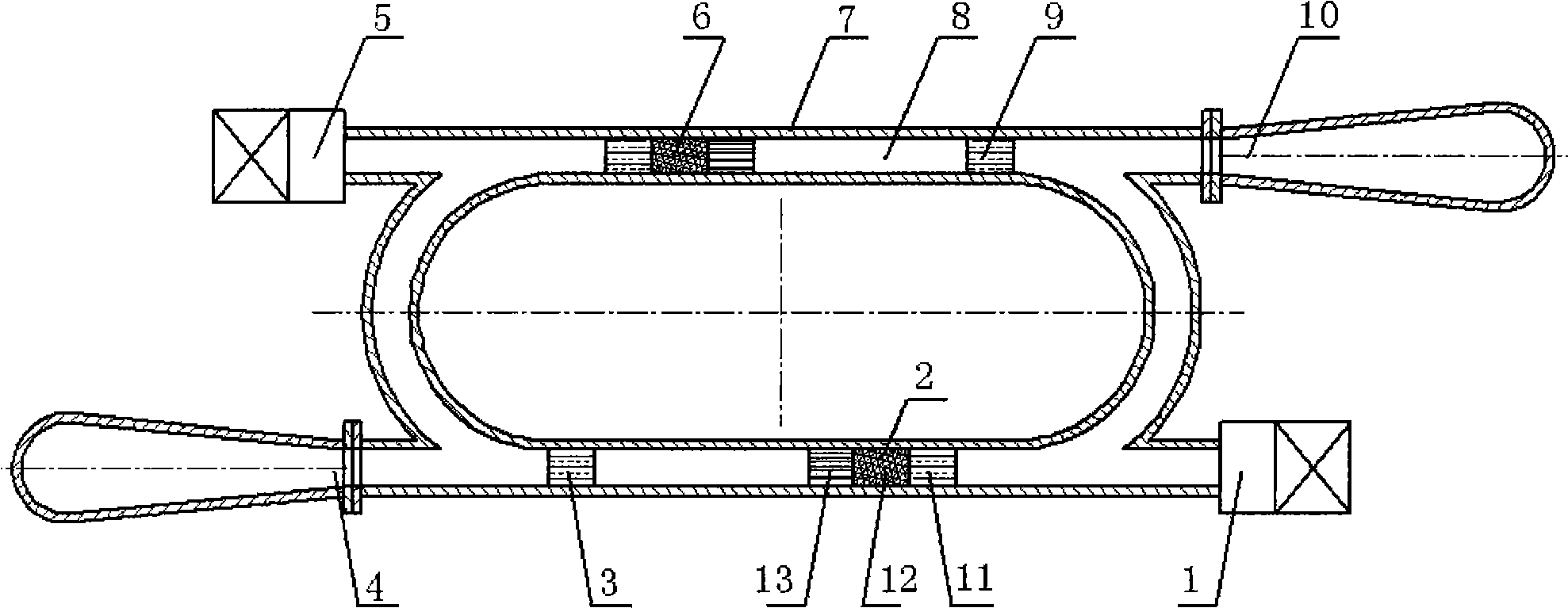 External excitation double drive travelling wave thermoacoustic heat engine