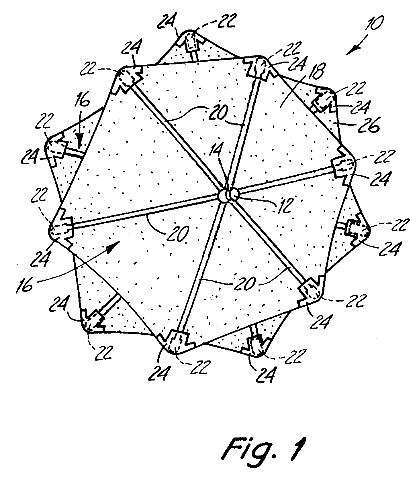 Occlusion device having five or more arms