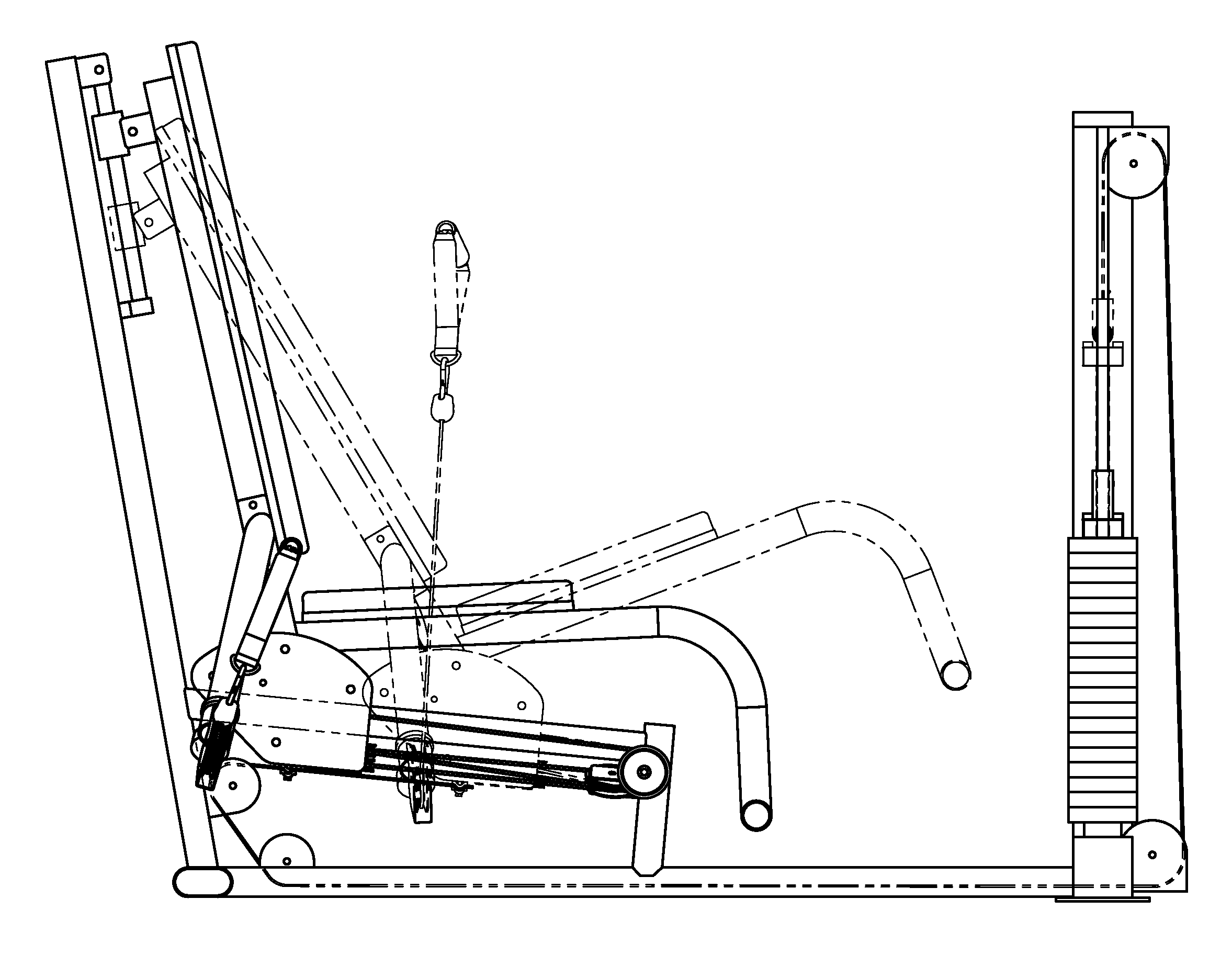 Functional training equipment with multiple movement planes used for pull exercises