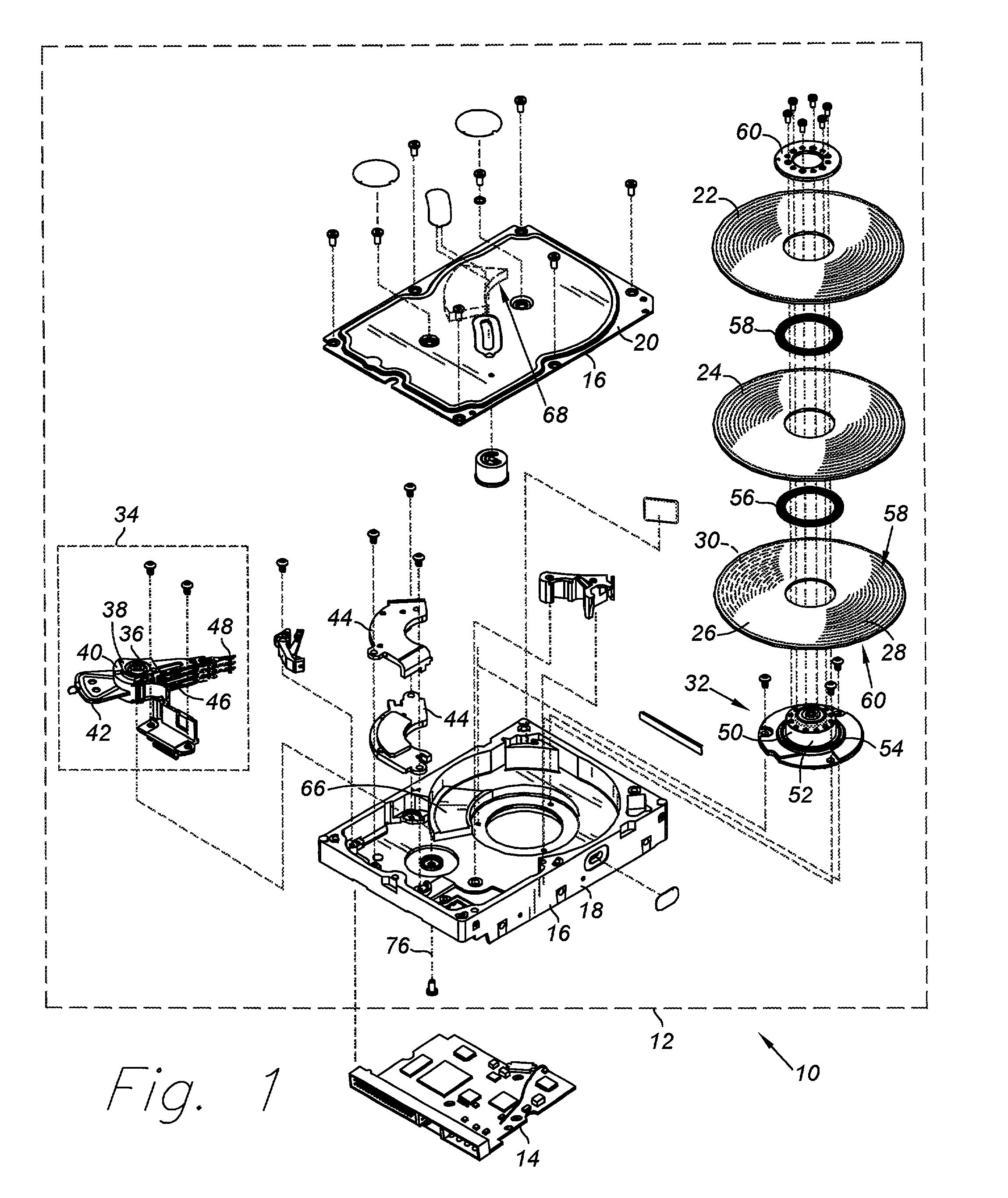 Disk drive having disk drive housing including airflow suppressor portion