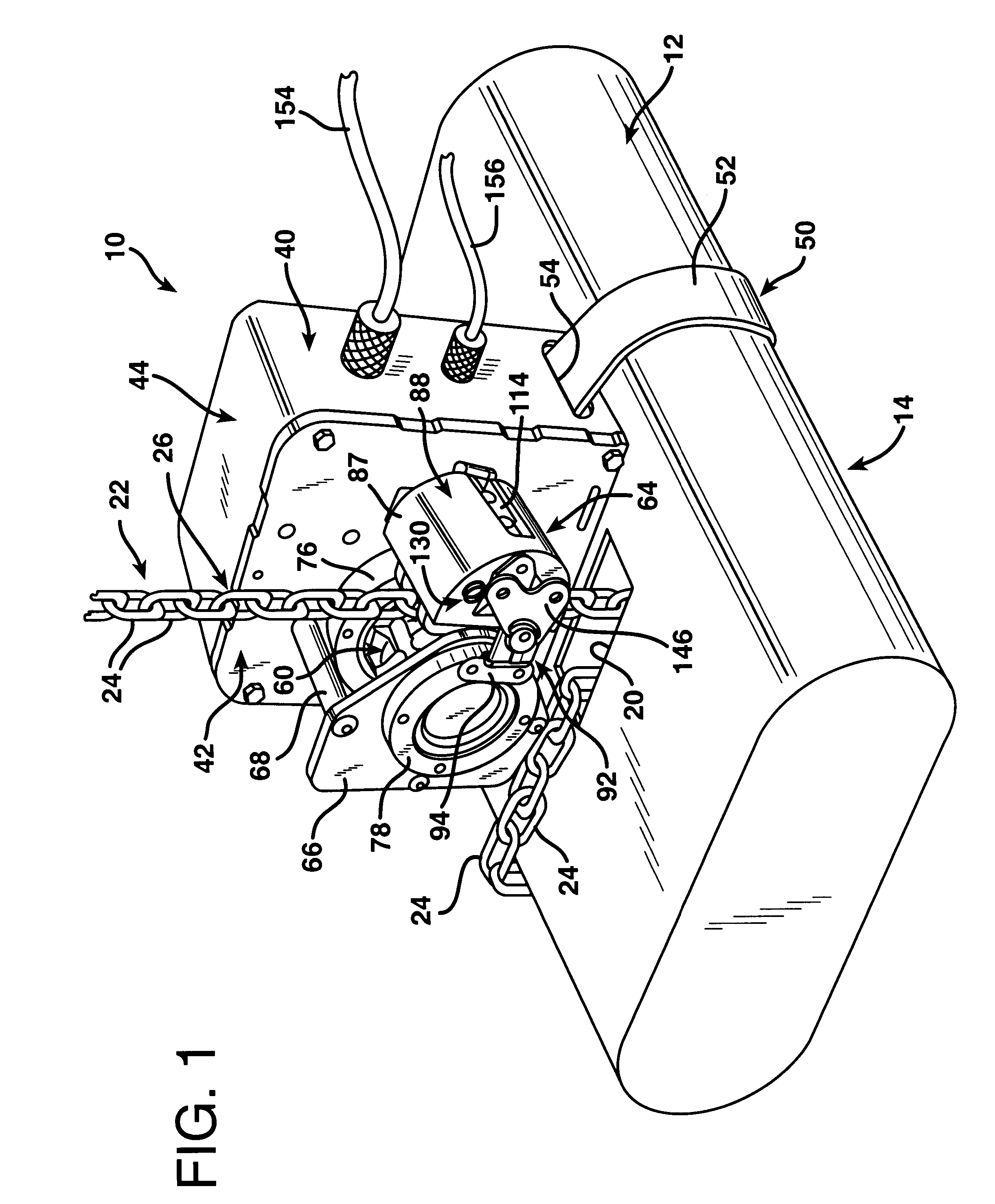 Removable chain hoist position encoder assembly