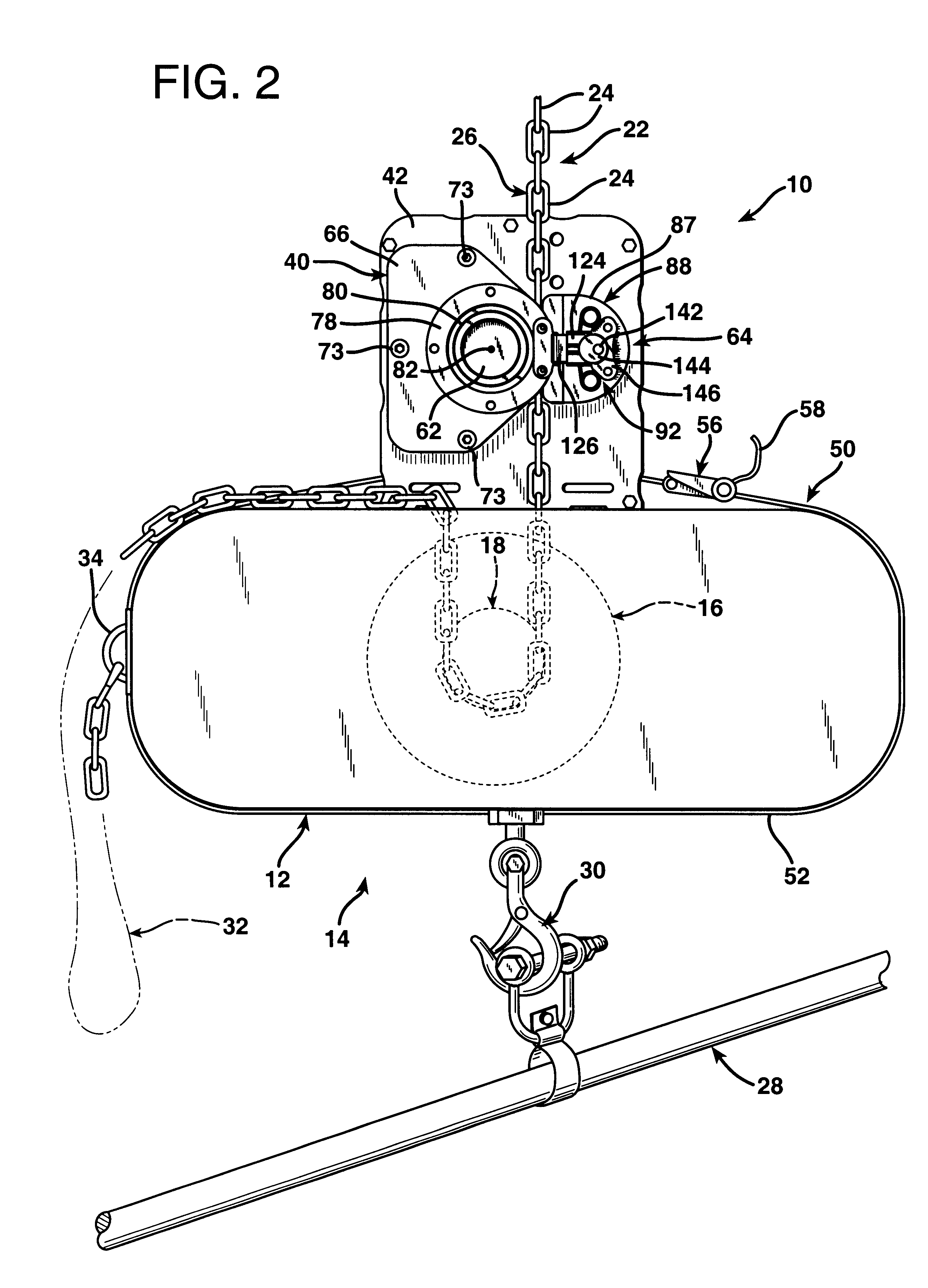 Removable chain hoist position encoder assembly