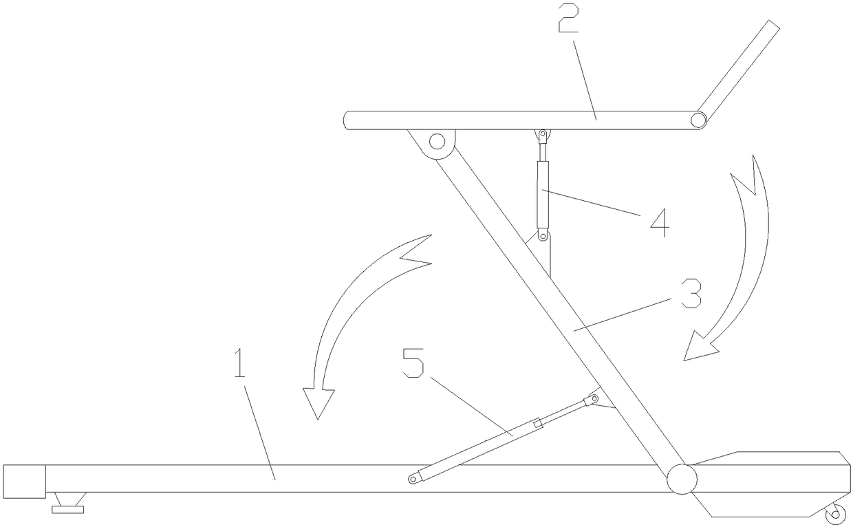 Treadmill folding device with lockable function and using method of treadmill folding device