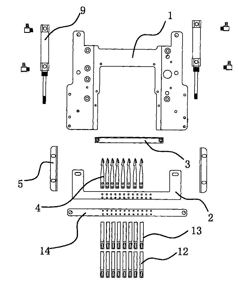 Automatic thread cutting device in multi-needle machine