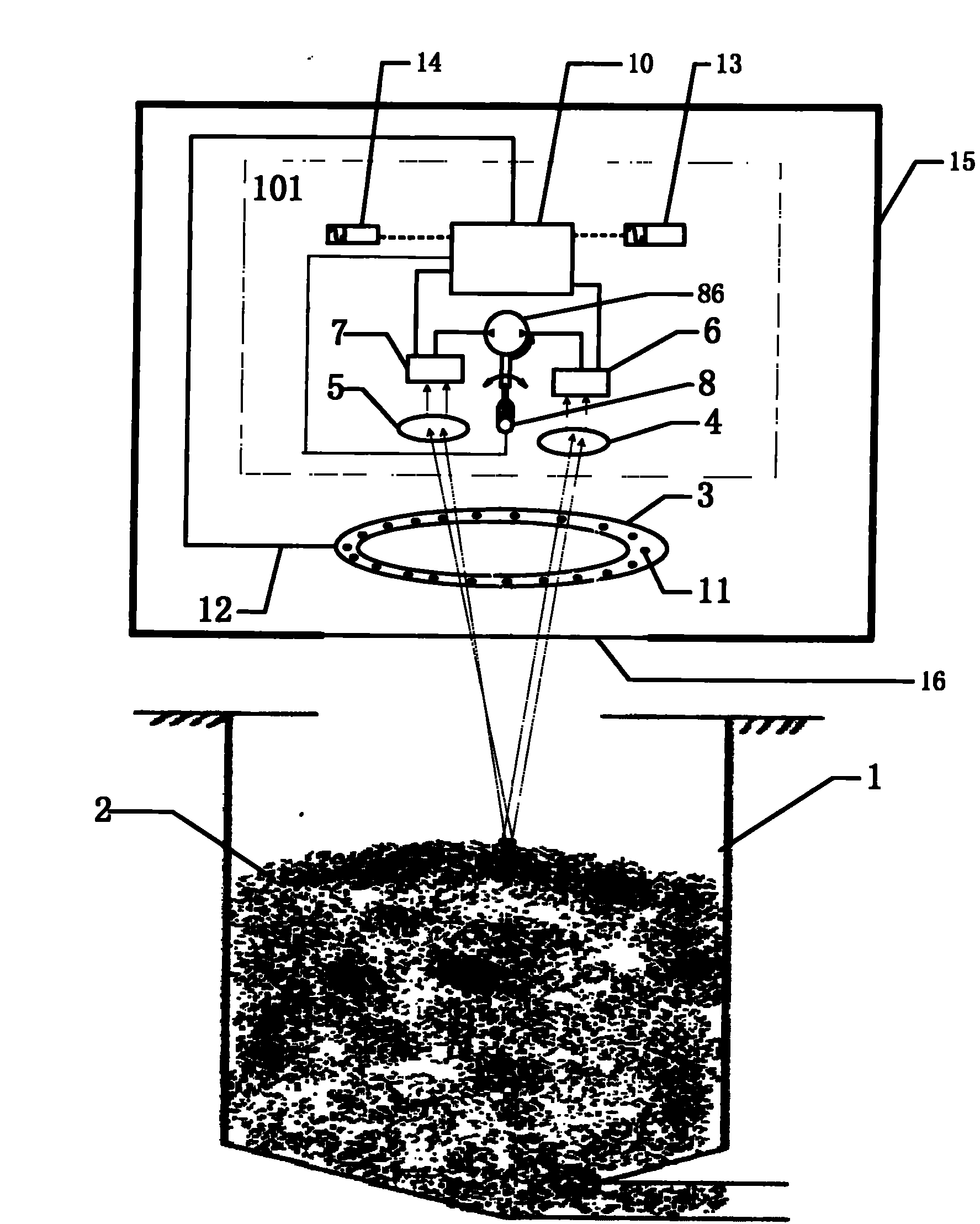 Method for measuring coal bunker material level based on laser and binocular vision and device thereof