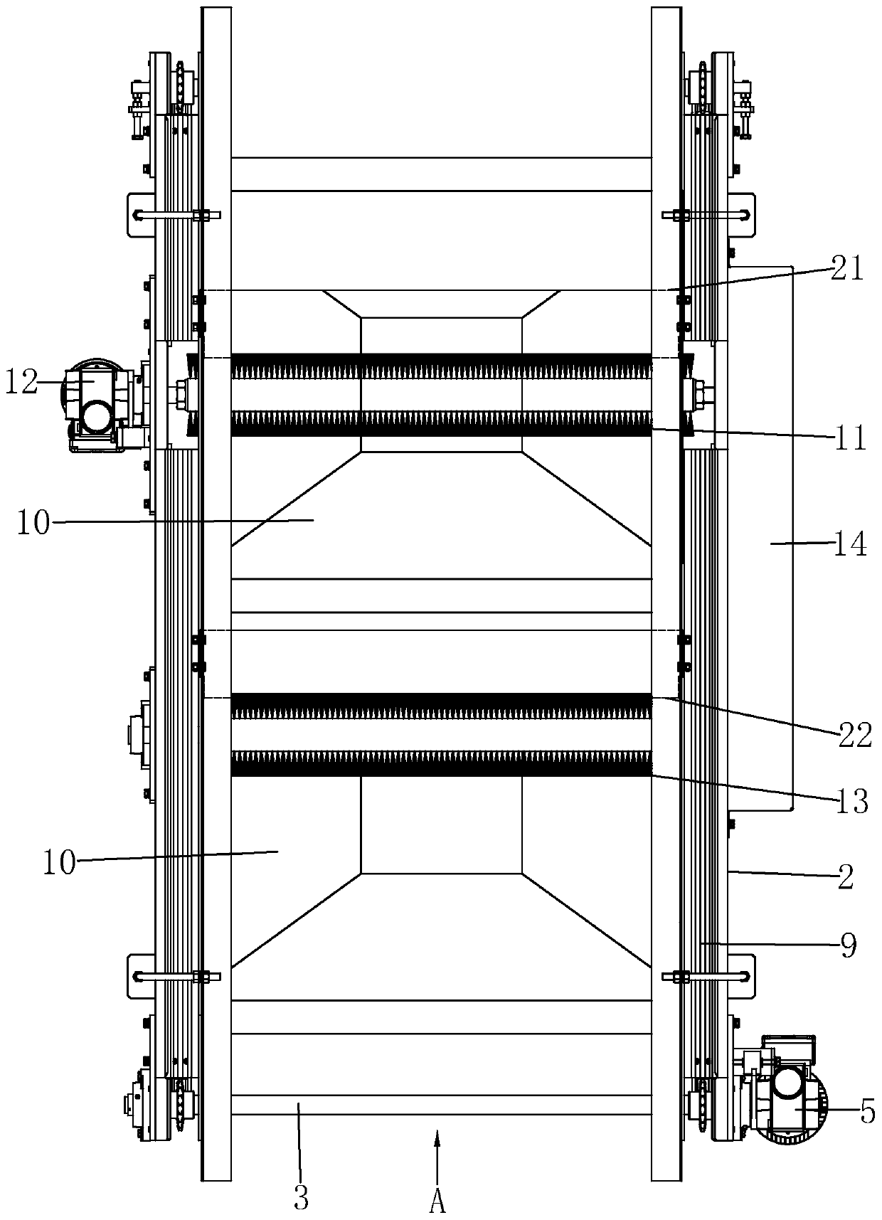 Frame bottom cocoon harvesting machine