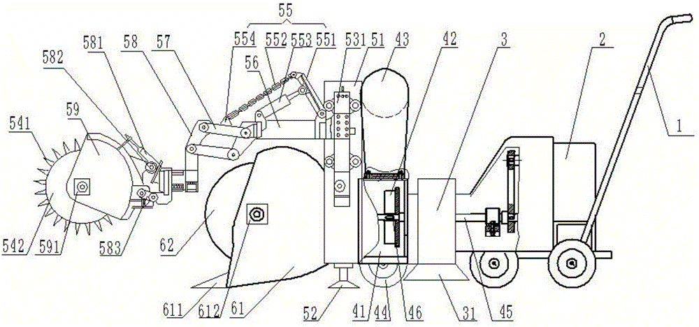 Snow sweeping and crushing device