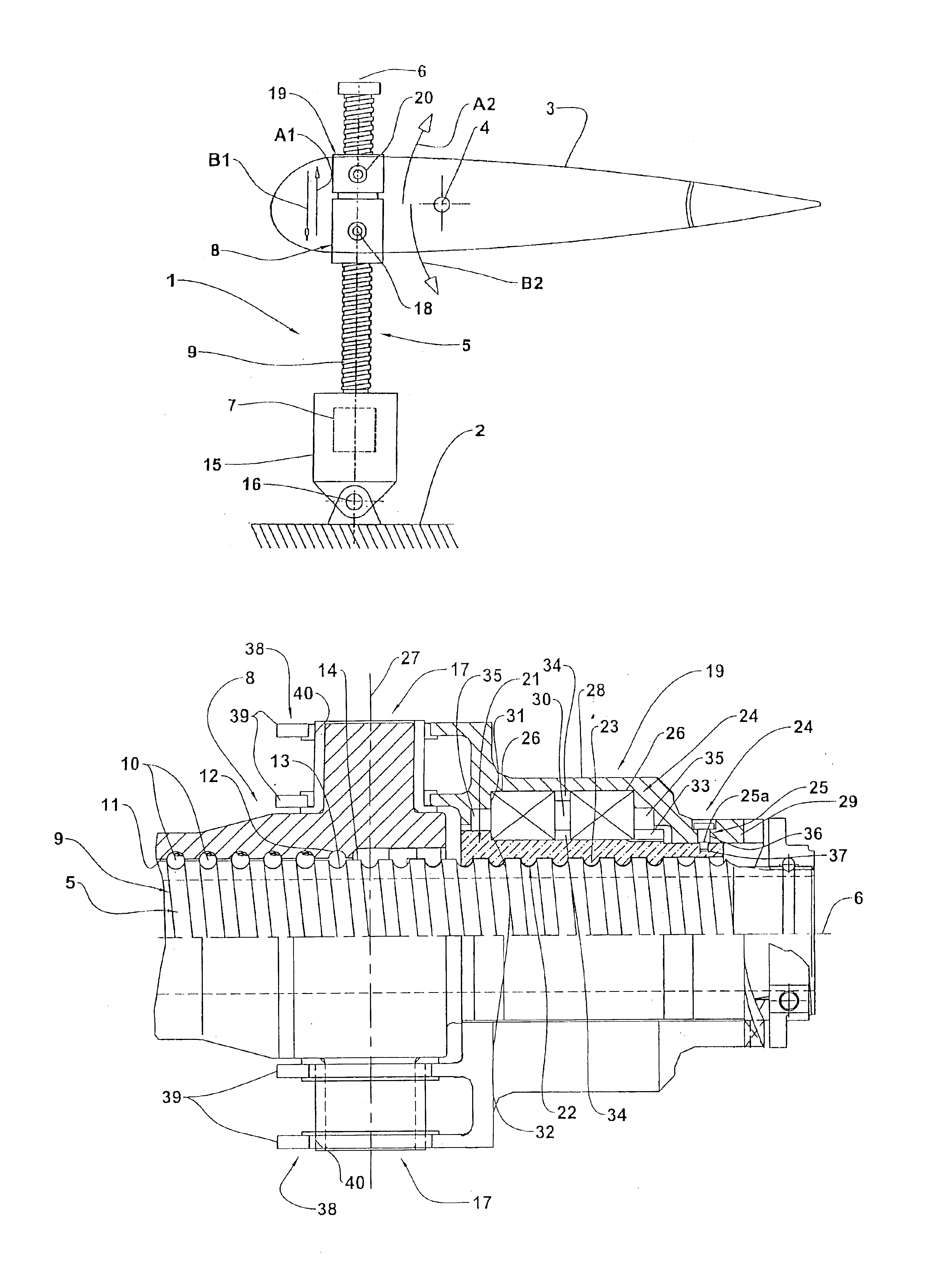 Ball screw actuator for aircraft control surfaces