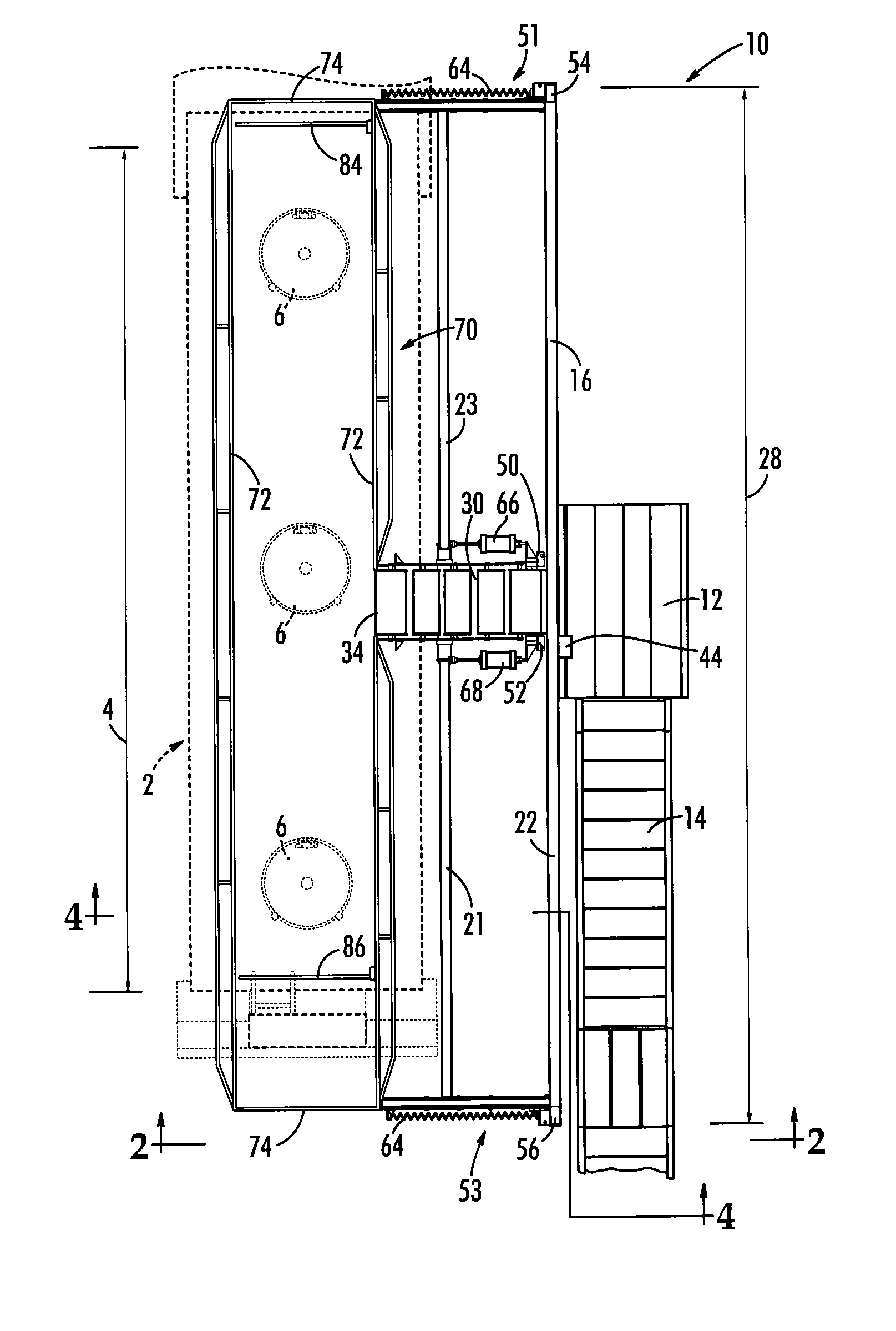 Tracking gate for extended gangway