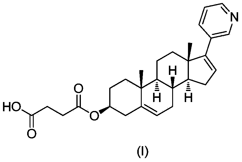 Abiraterone single succinic acid ester and preparation method thereof