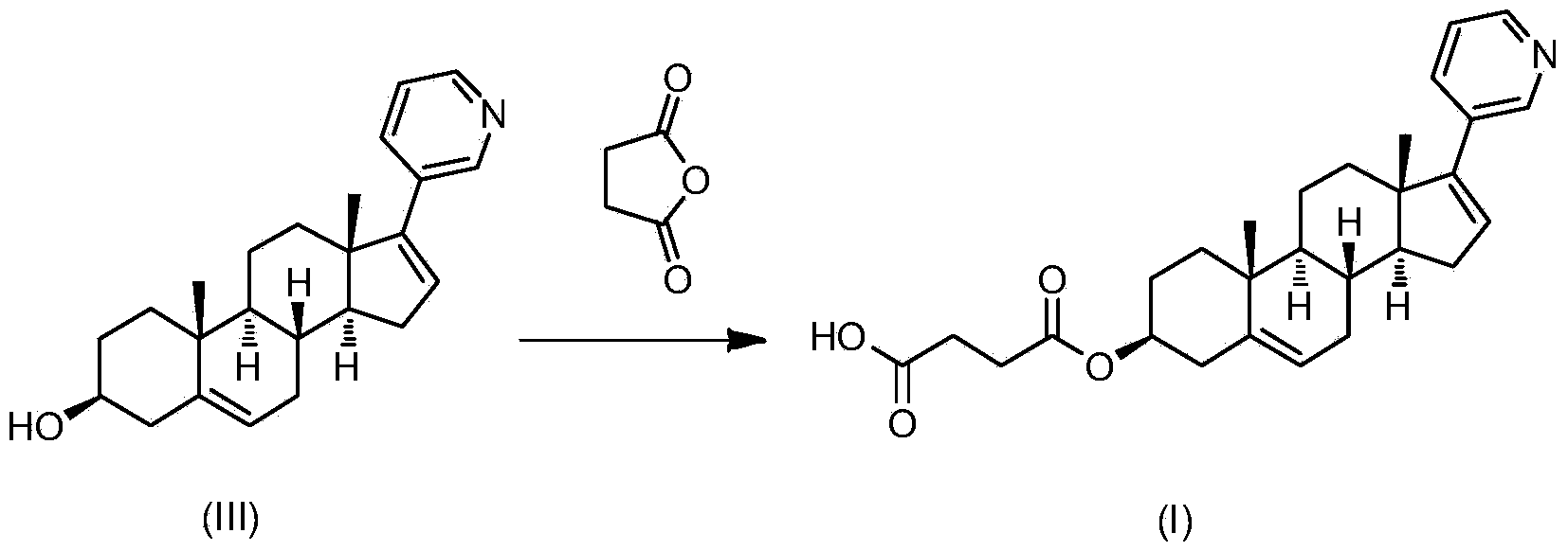 Abiraterone single succinic acid ester and preparation method thereof