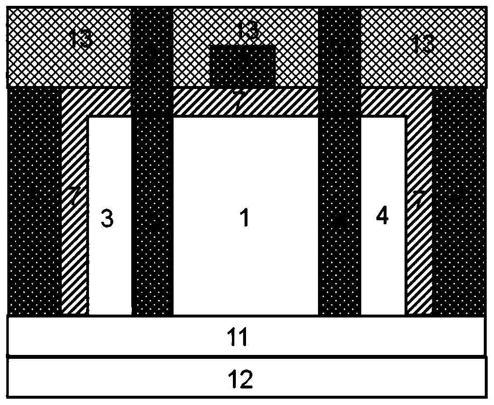 Source-drain symmetrical interchangeable double-bracket gated tunneling transistor and method of making the same