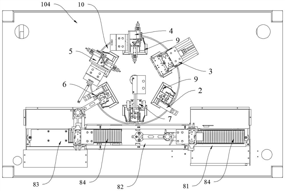 Automatic feeding and discharging viscoelastic bar machining device