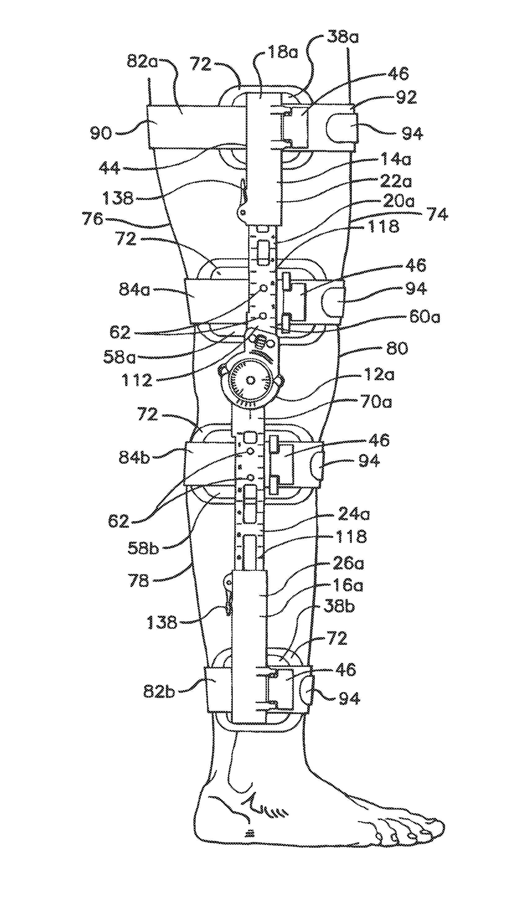 Orthopedic Brace Having a Length-Adjusting Mechanism and a Lockable Rotation Hinge