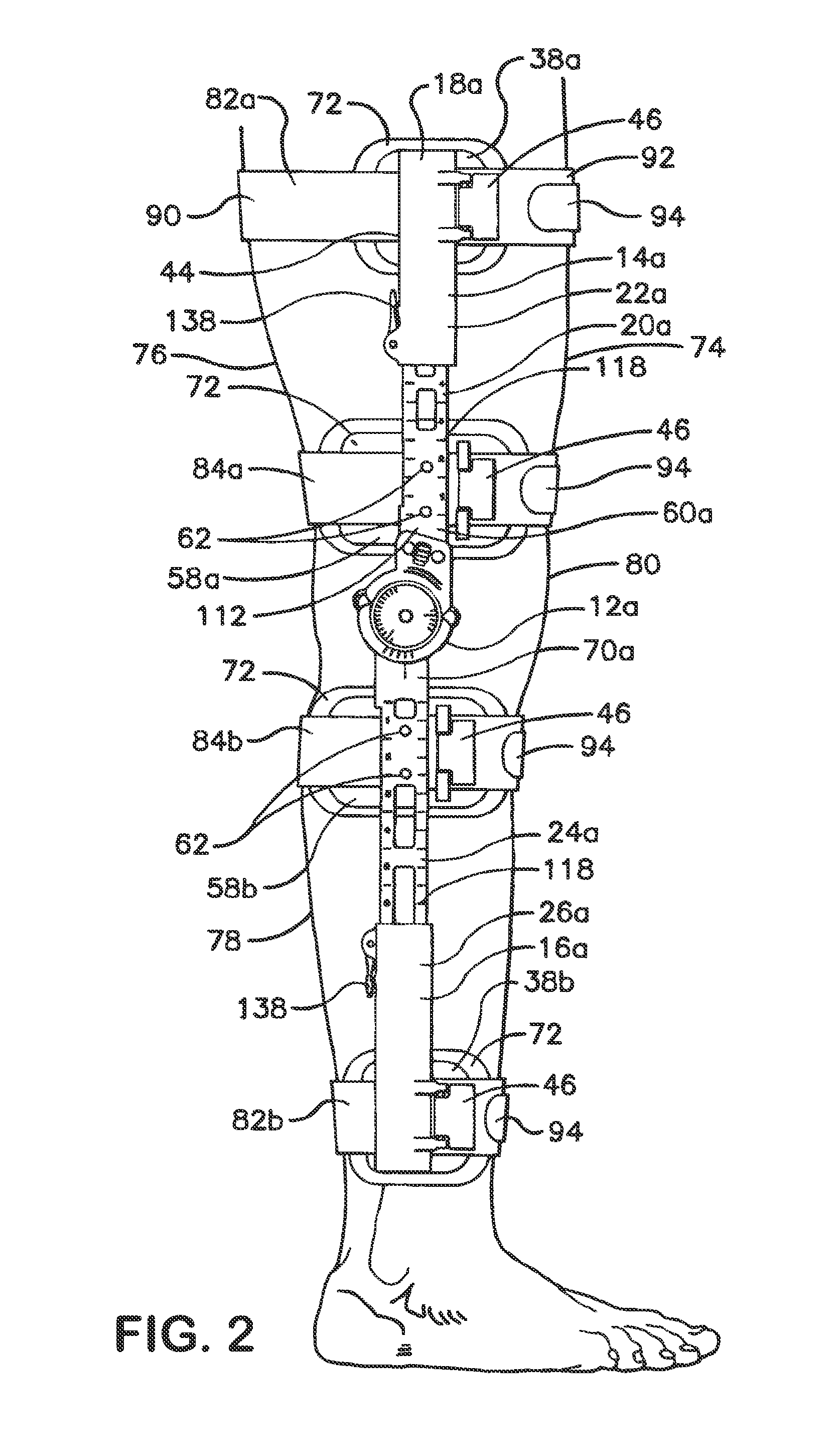 Orthopedic Brace Having a Length-Adjusting Mechanism and a Lockable Rotation Hinge