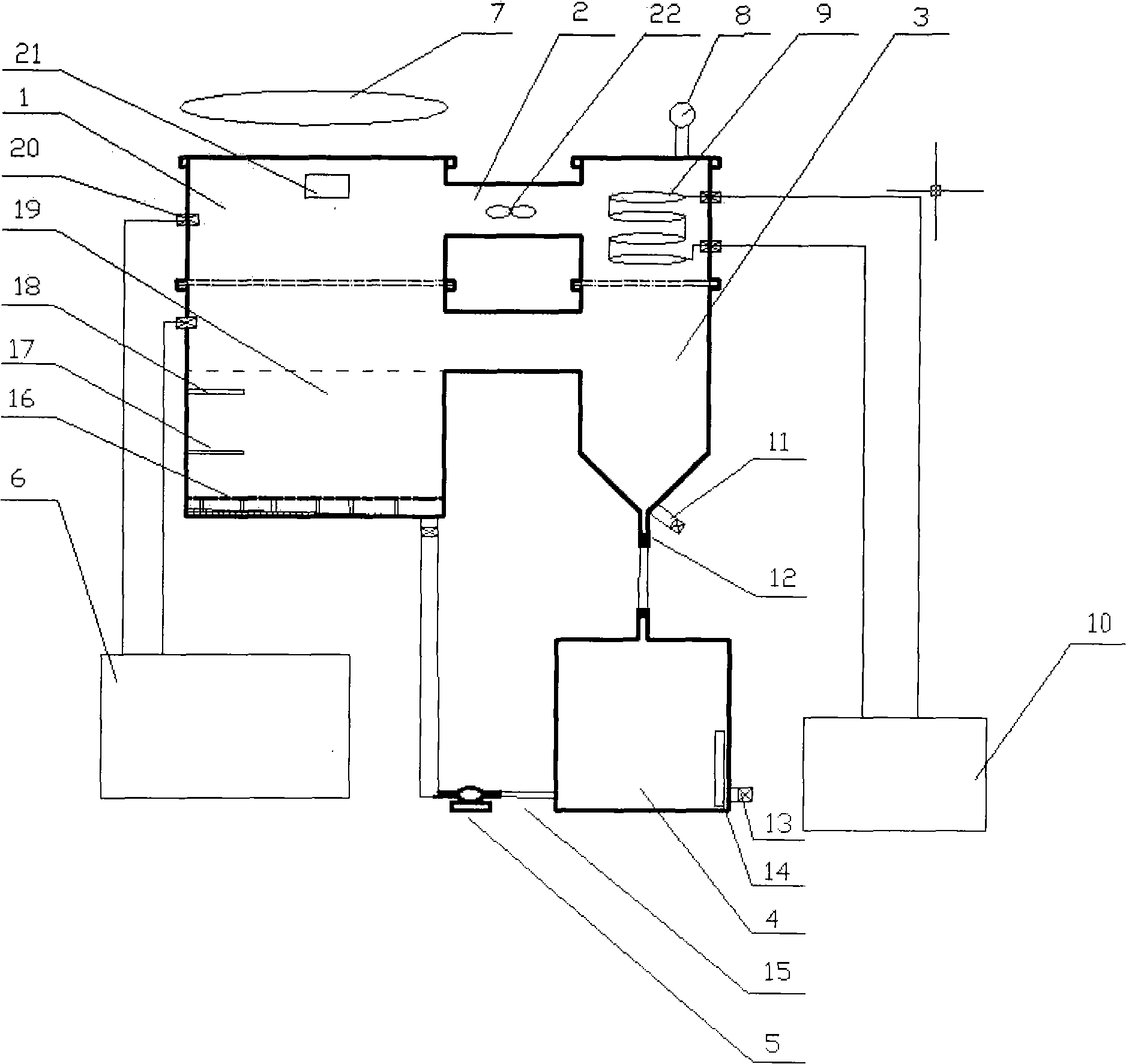 Hermetic device for researching gas release of plant and gas reforming discipline