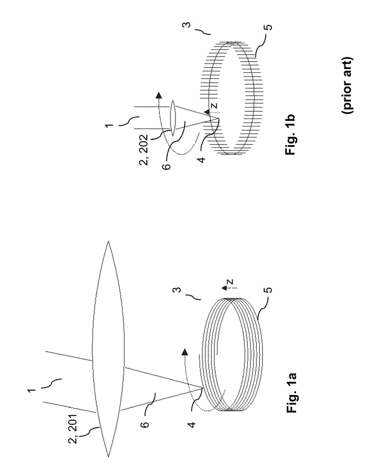 Opthalmologic therapy system and method for processing a portion of a processing volume of a transparent material by application of focused radiation