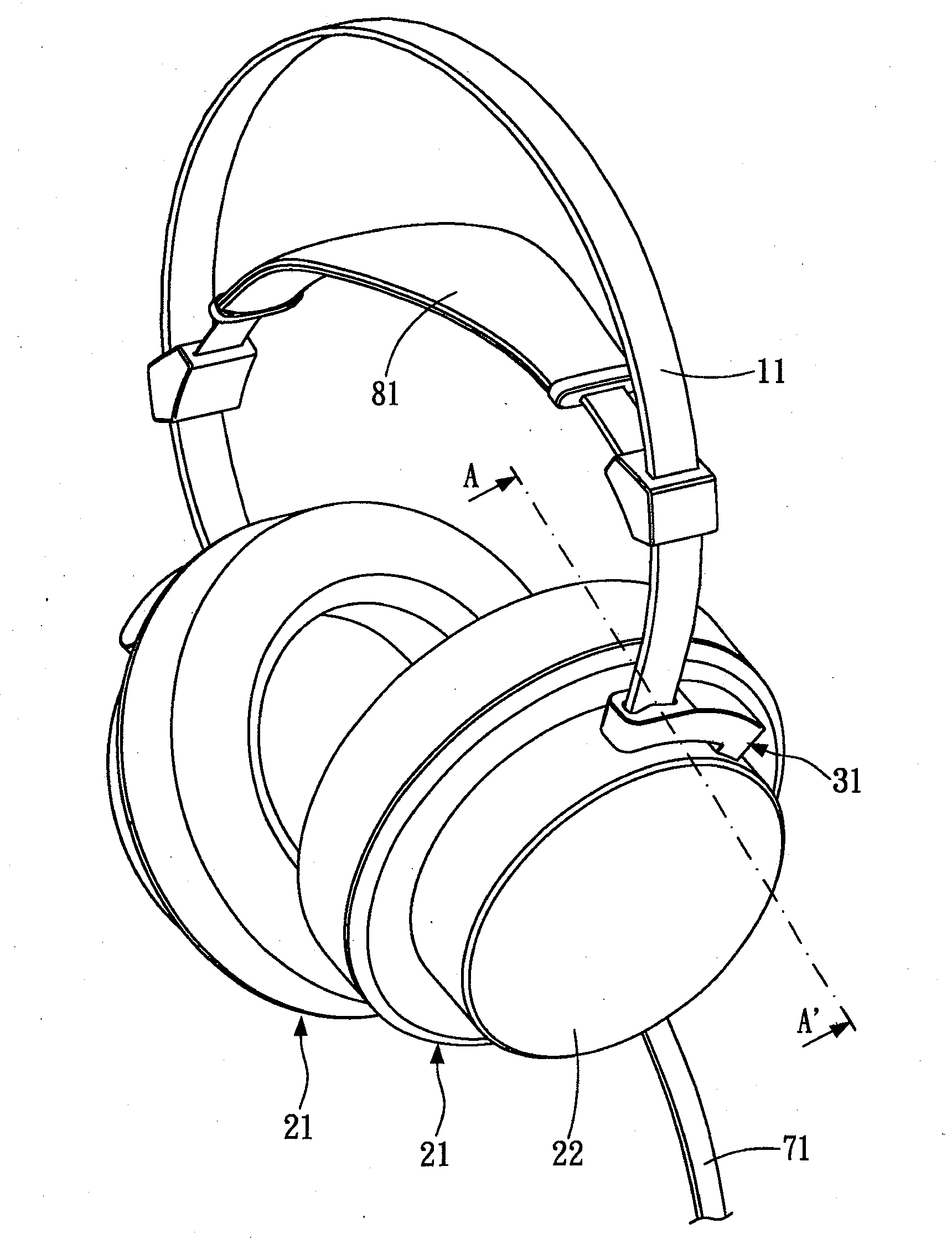 Earphone single-shaft structure