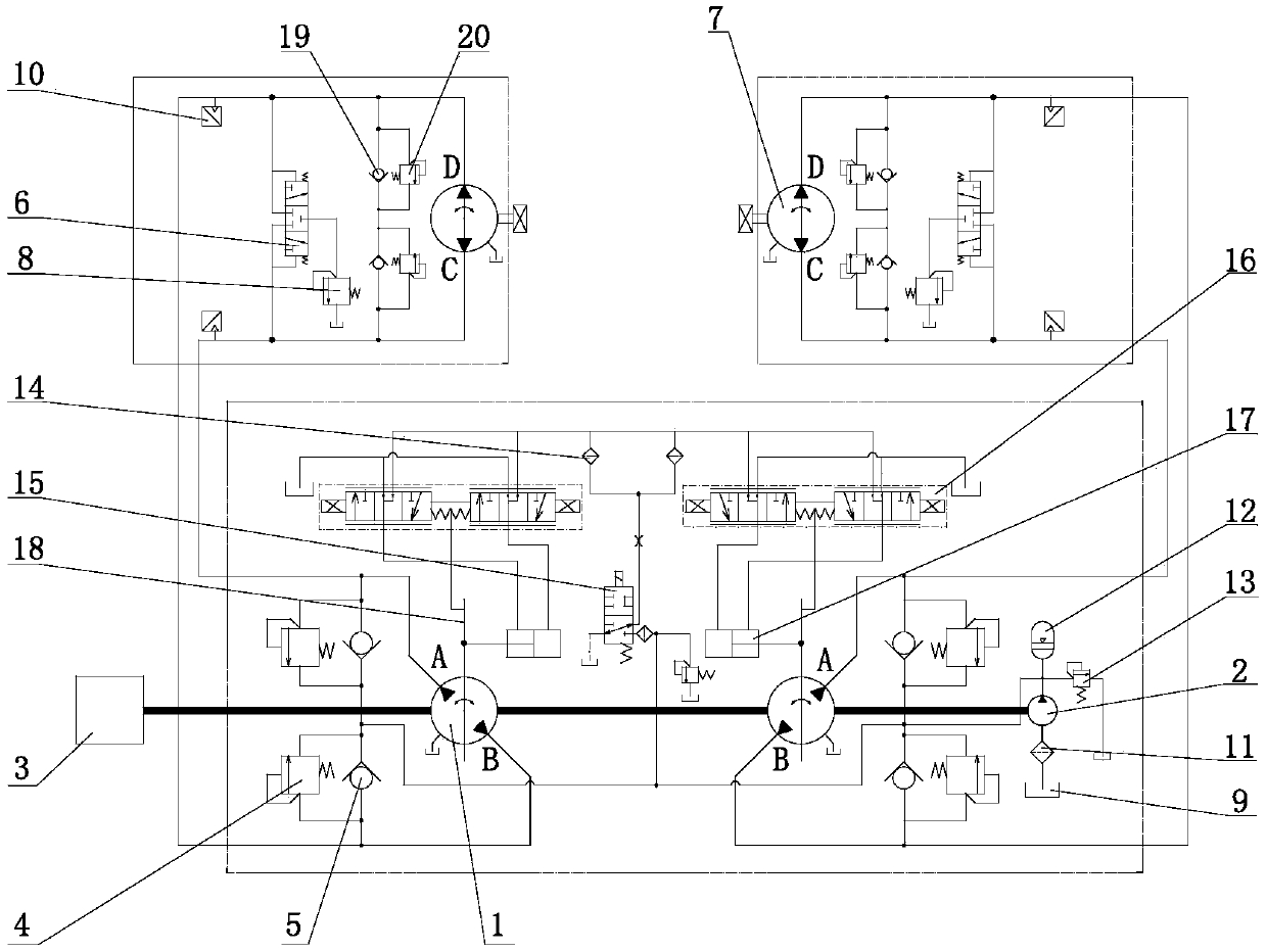 Full hydraulic constant-power closed type driving system of tooth roller type breaker