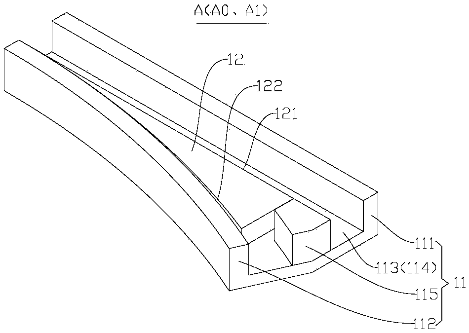 Guide type turnout in monorail, crossover turnout and rail transit system