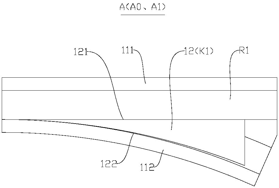 Guide type turnout in monorail, crossover turnout and rail transit system