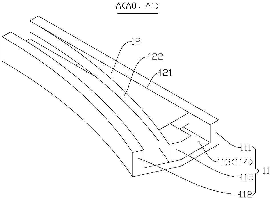 Guide type turnout in monorail, crossover turnout and rail transit system